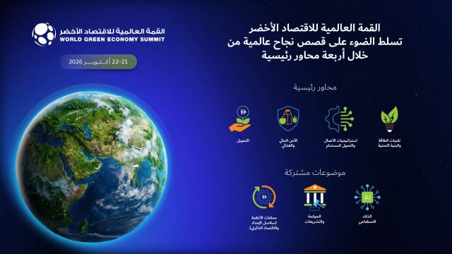 القمة العالمية للاقتصاد الأخضر 2026 تسلط الضوء على قصص نجاح عالمية من خلال أربعة محاور رئيسية